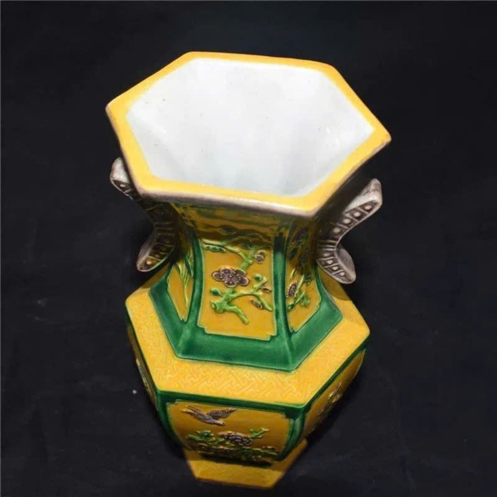  Bình Gốm Lục Giác Đắp Nổi Hoa Văn Cổ Phục BKCECN-10093 