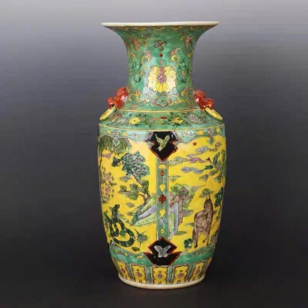  Bình Men Màu Đa Sắc Họa Tiết Cổ Sưu Tầm BKCECN-10104 