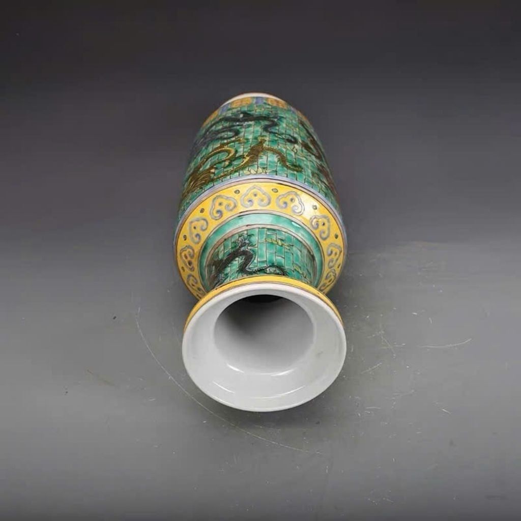  Cặp Bình Gốm Song Long Chầu Nguyệt Cổ BKCECN-10106 