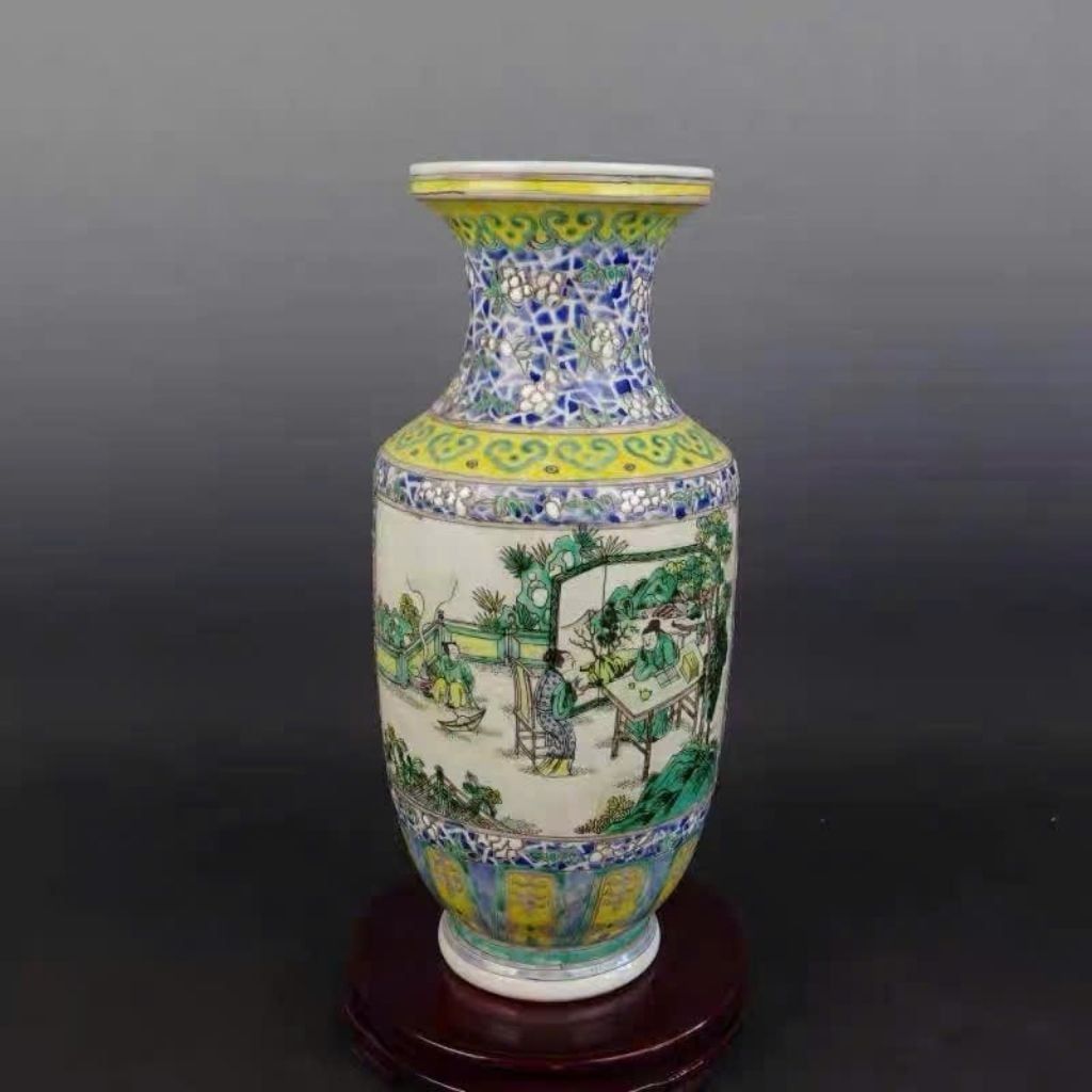  Bình Sứ Men Màu Sưu Tầm Họa Tiết cổ nhân BKCECN-10107 