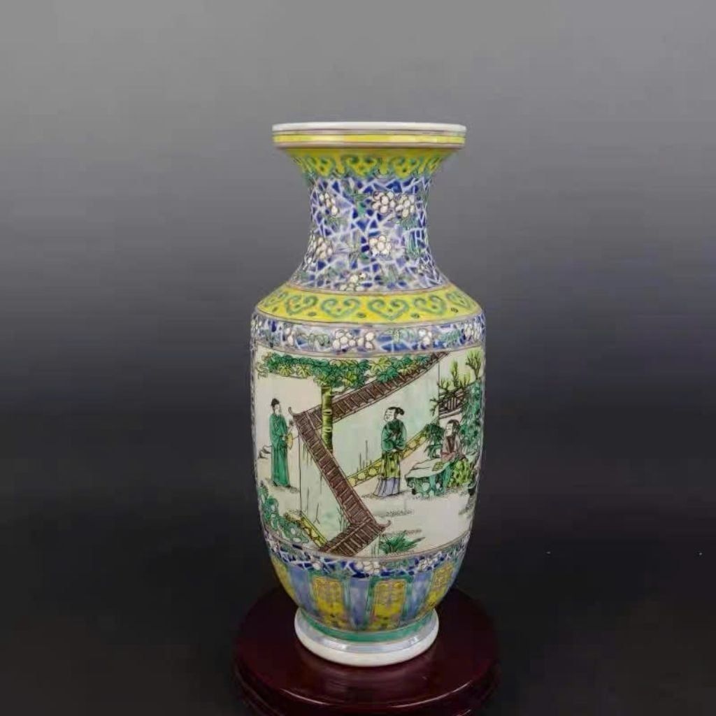  Bình Sứ Men Màu Sưu Tầm Họa Tiết cổ nhân BKCECN-10107 