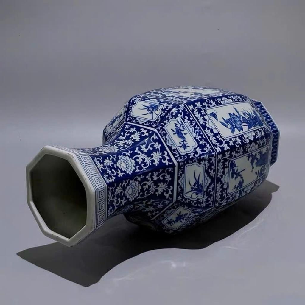  Bình gốm Lục Giác Vẽ Men Màu Quan Âm Tự Tại BKCECN-10137 