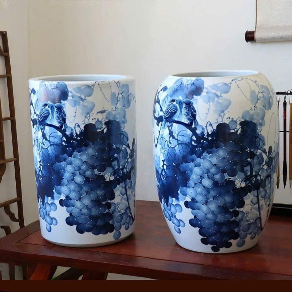  Bình Gốm Sứ Bát Tràng Vẽ Cảnh Sơn Thủy Cao Cấp BKCECN-10226 