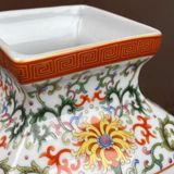  Bình Gốm Tứ Giác Vẽ Hoa Chim Xuân Đào Cao Cấp BKCECN-10227 