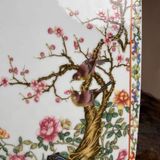  Bình Gốm Tứ Giác Vẽ Hoa Chim Xuân Đào Cao Cấp BKCECN-10227 