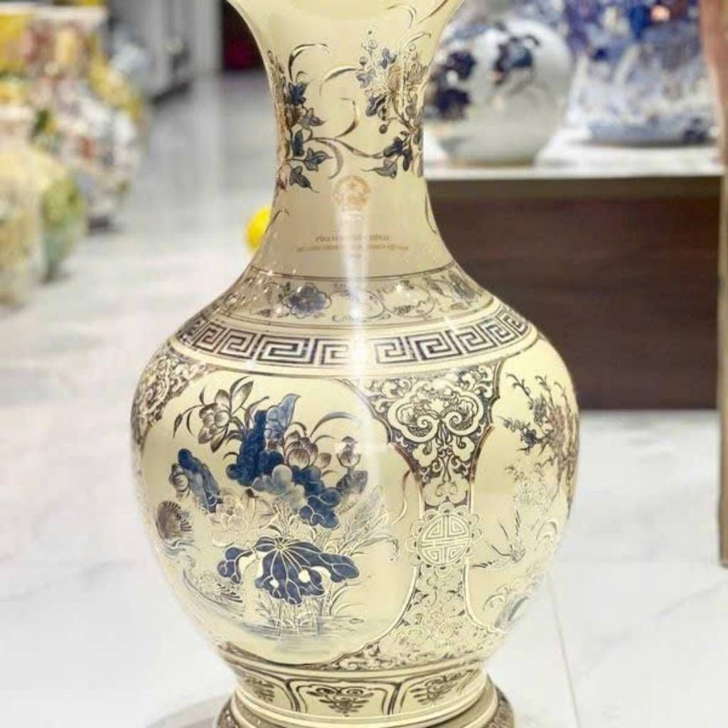  Bình Gốm In Logo Tổng Bí Thư Tô Lâm gốm sứ Bát Tràng BKCECN-10232 