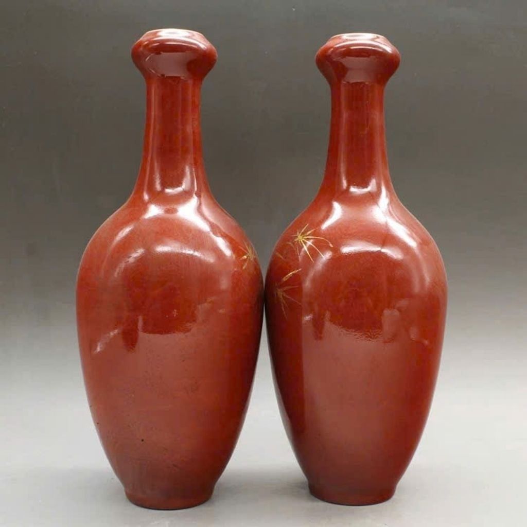  Cặp Nậm Rượu Thúy Hồng Sưu Tầm Vẽ Vàng BKCECN-10234 