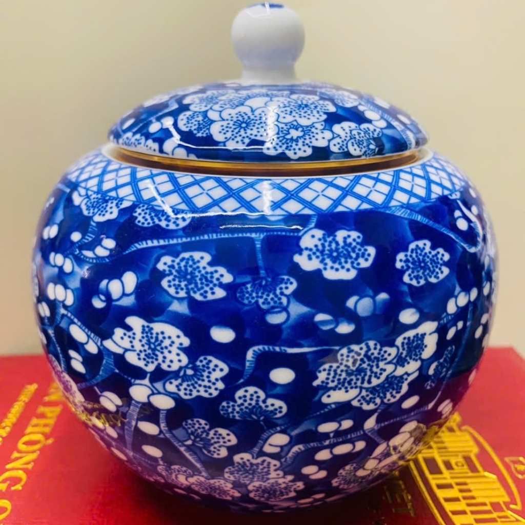  Hũ Sứ Đựng Bánh Kẹo Mứt Tết Men Xanh Cao Cấp BKCECN-10263 