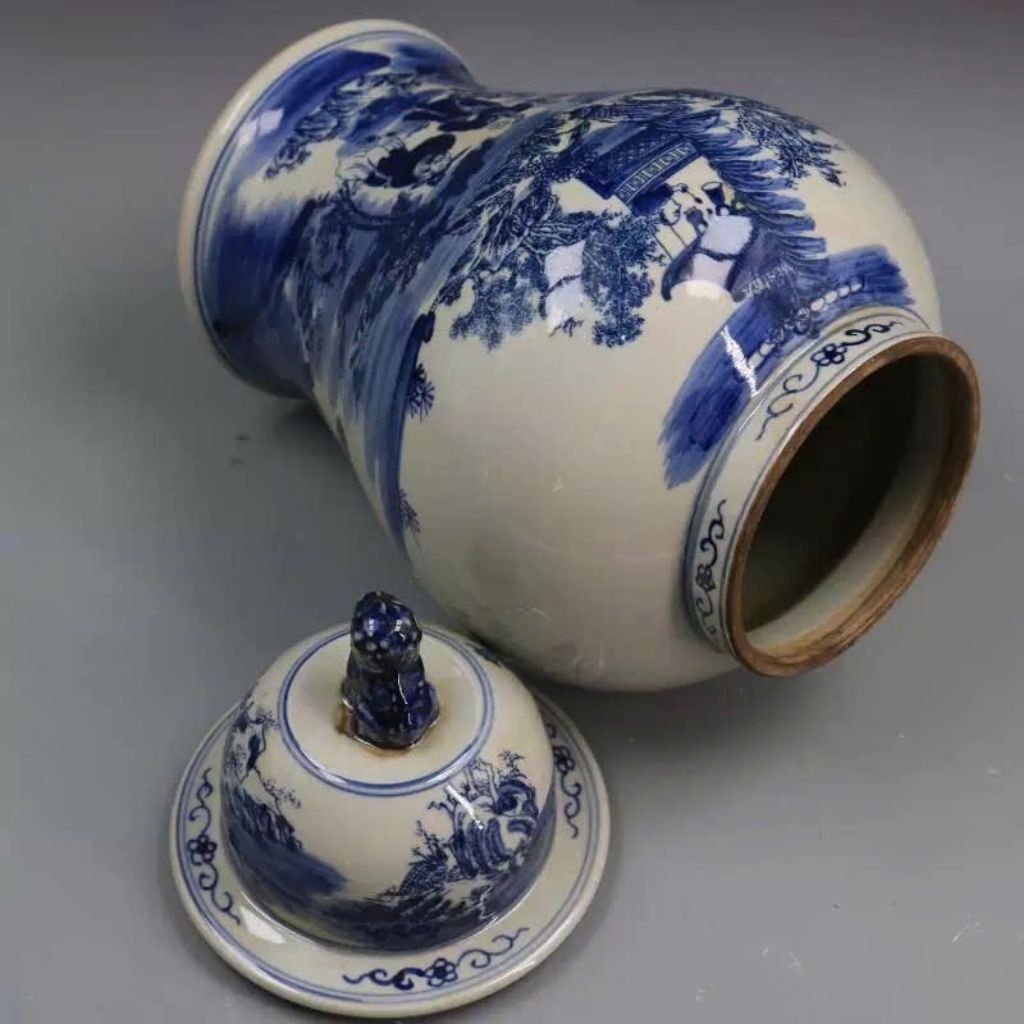  Choé Gốm Sứ Sơn Thủy Men Lam BKCECN-10267 