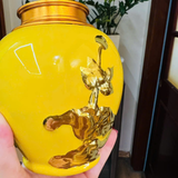  Hũ Đựng Trà Gốm Sứ Bát Tràng Dát Vàng BKCECN-10268 