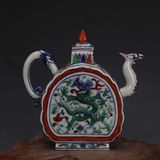 Ấm Rượu Sứ Cổ Vẽ Ngũ Sắc Đầu Rồng BKCECN-10273 