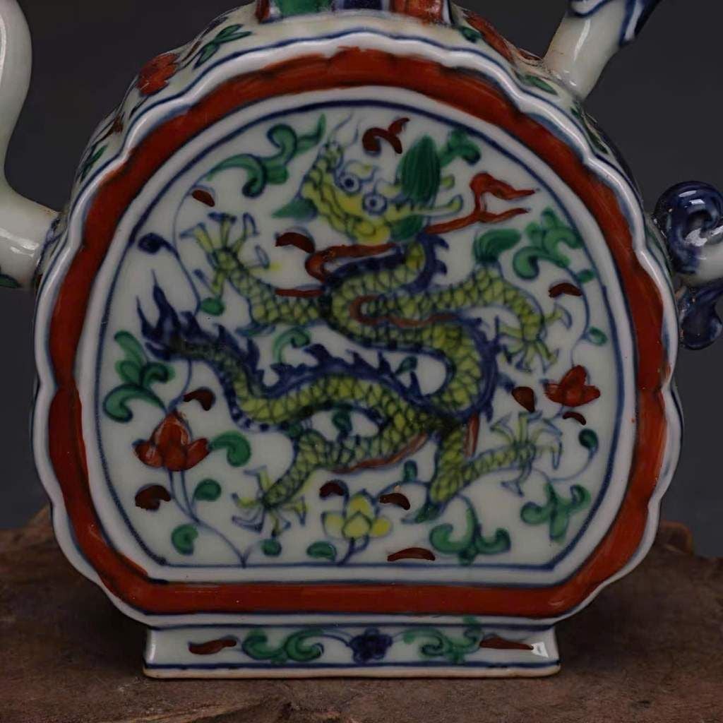  Ấm Rượu Sứ Cổ Vẽ Ngũ Sắc Đầu Rồng BKCECN-10273 