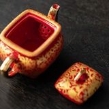  Ấm Trà Sứ Đỏ Mạ Vàng Kim Cao Cấp BKCECN-10274 