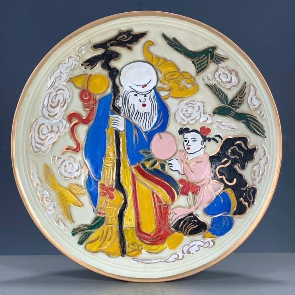  Bát Sứ Sưu Tầm Vẽ Tay “Thọ Tinh Dâng Đào” BKCECN-10284 