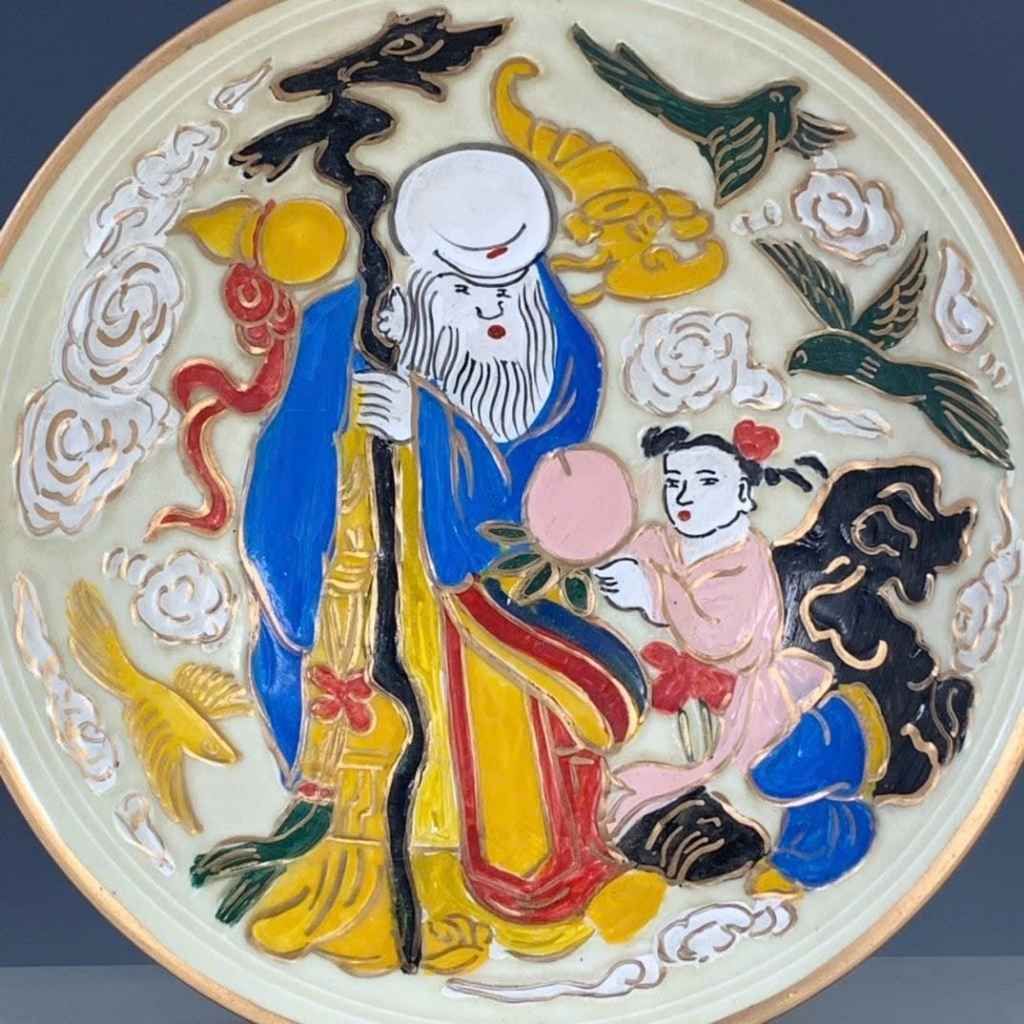  Bát Sứ Sưu Tầm Vẽ Tay “Thọ Tinh Dâng Đào” BKCECN-10284 