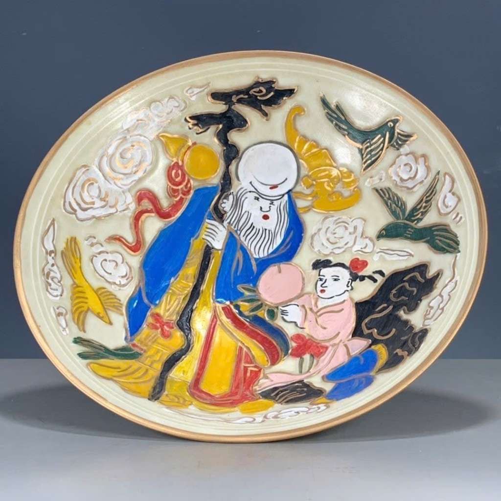  Bát Sứ Sưu Tầm Vẽ Tay “Thọ Tinh Dâng Đào” BKCECN-10284 