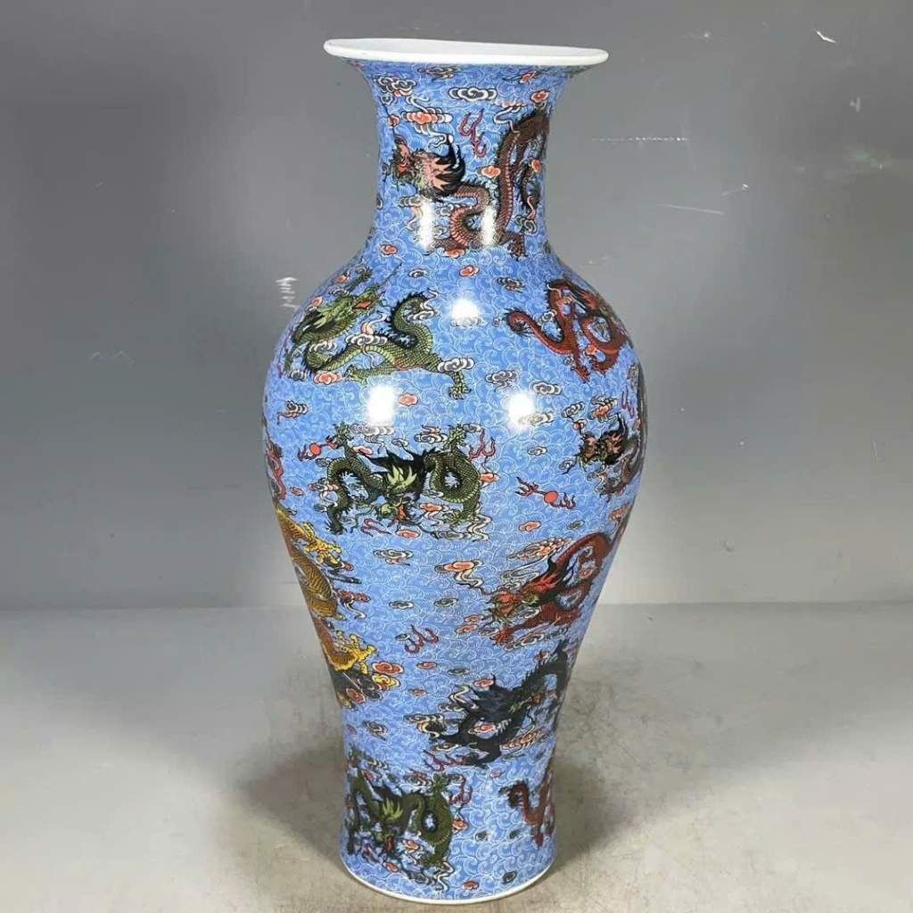  Bình Gốm Sứ Vẽ Cửu Long Quy Tụ BKCECN-10294 