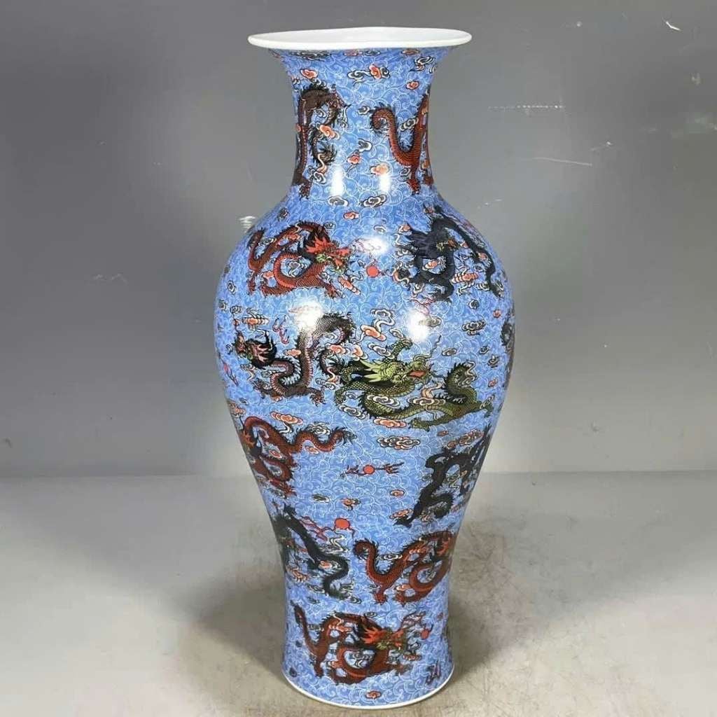  Bình Gốm Sứ Vẽ Cửu Long Quy Tụ BKCECN-10294 