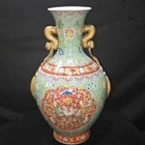  Bình Gốm Sứ Pháp Lam Cao Cấp Họa Tiết Thọ Đào BKCECN-10296 