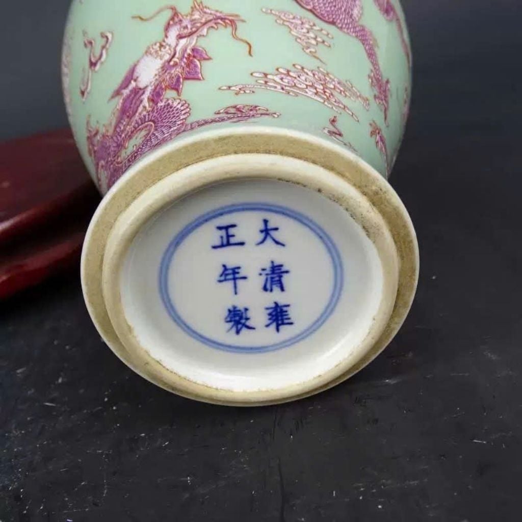  Bình Gốm Sứ Vẽ Rồng Men Xanh Ngọc BKCECN-10316 