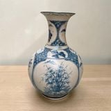  Bình Tỏi Phệ Tứ Cảnh Men Lam Cao 55cm BKCECN-10317 