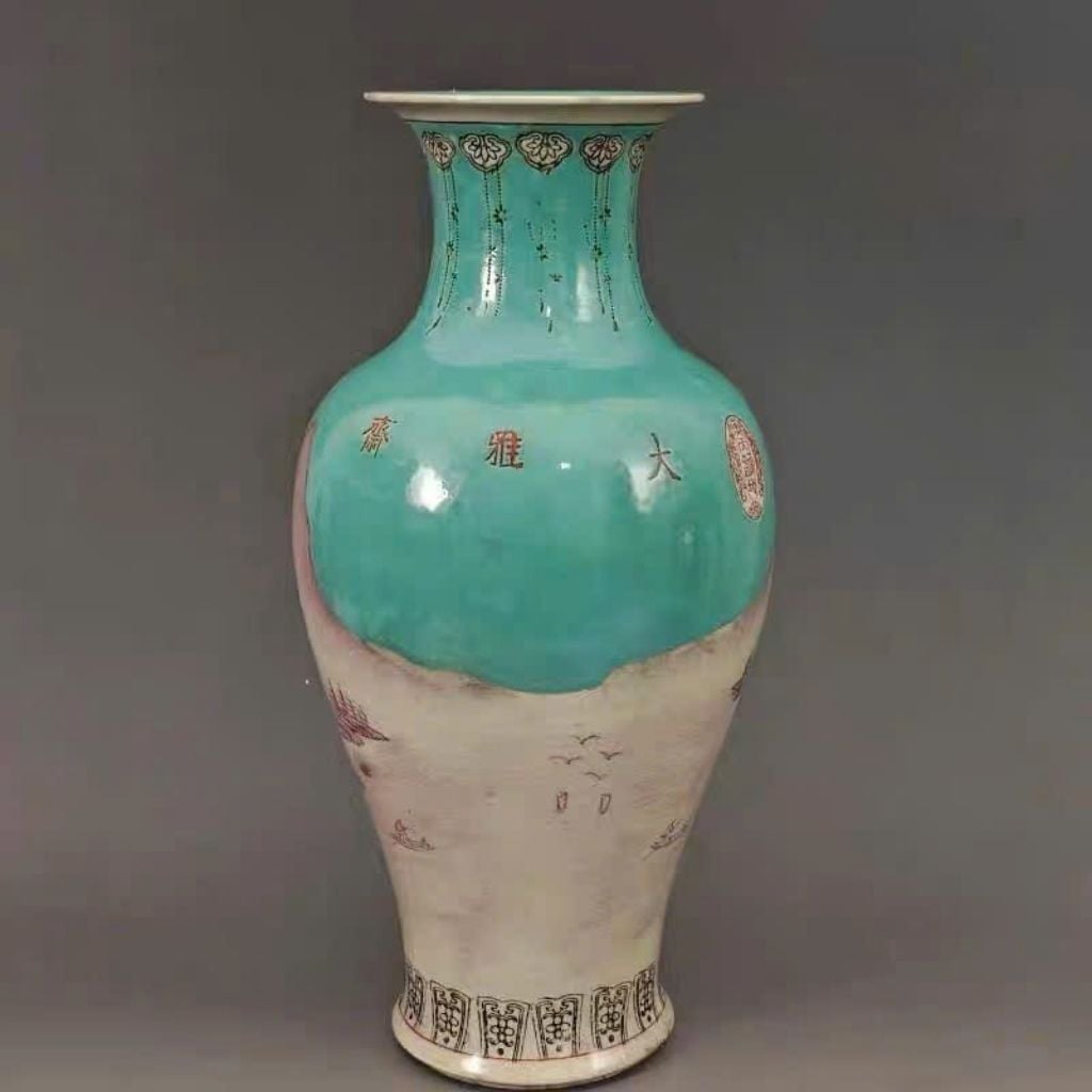  Bình Gốm Sứ Sơn Thủy Men Ngọc Sưu Tầm BKCECN-10320 