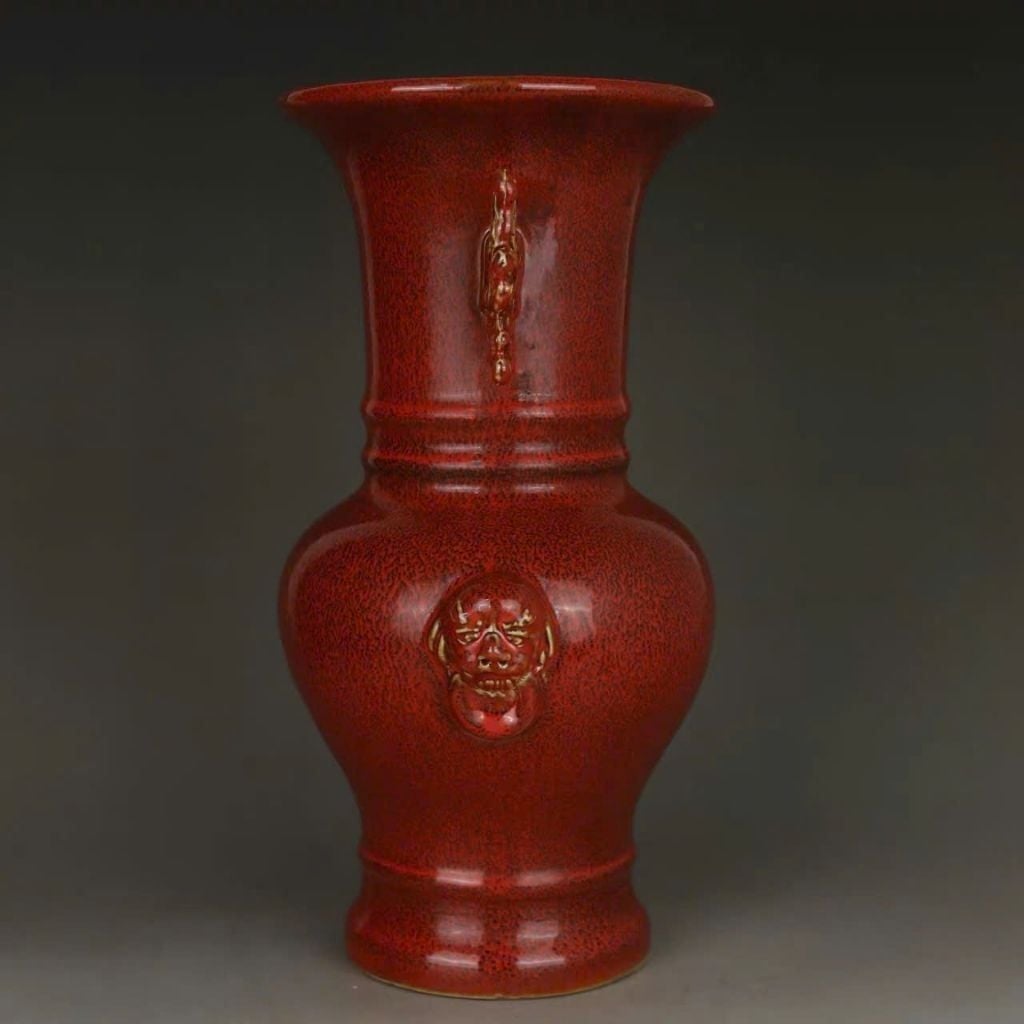  Bình Song Nhĩ Gốm Sứ Men Đỏ Huyết Dụ BKCECN-10324 