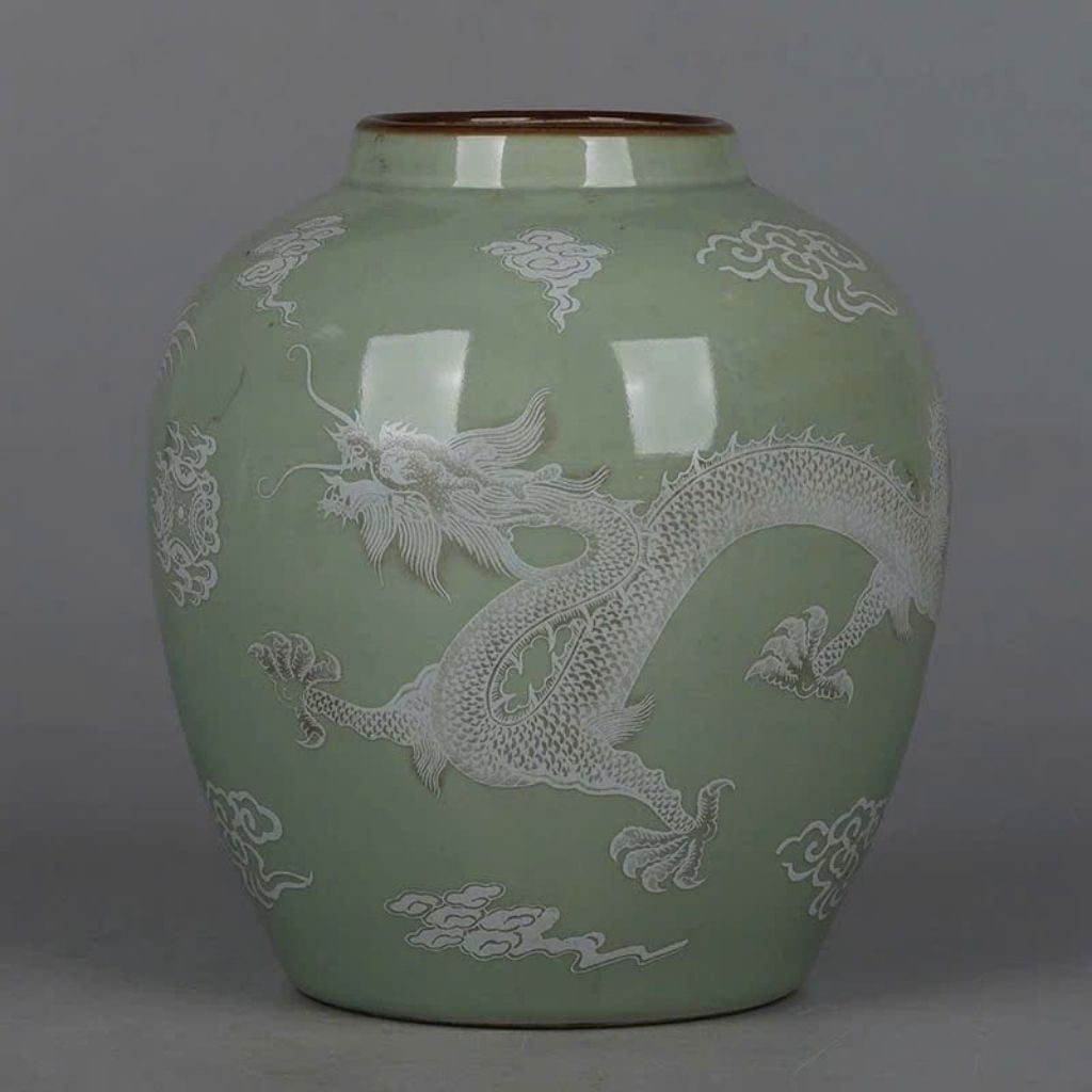  Hũ Gốm Sứ Vẽ Rồng Chầu Nguyệt BKCECN-10329 