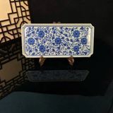  Khay Trà Sứ Hoa Mẫu Đơn Men Lam BKCECN-10330 