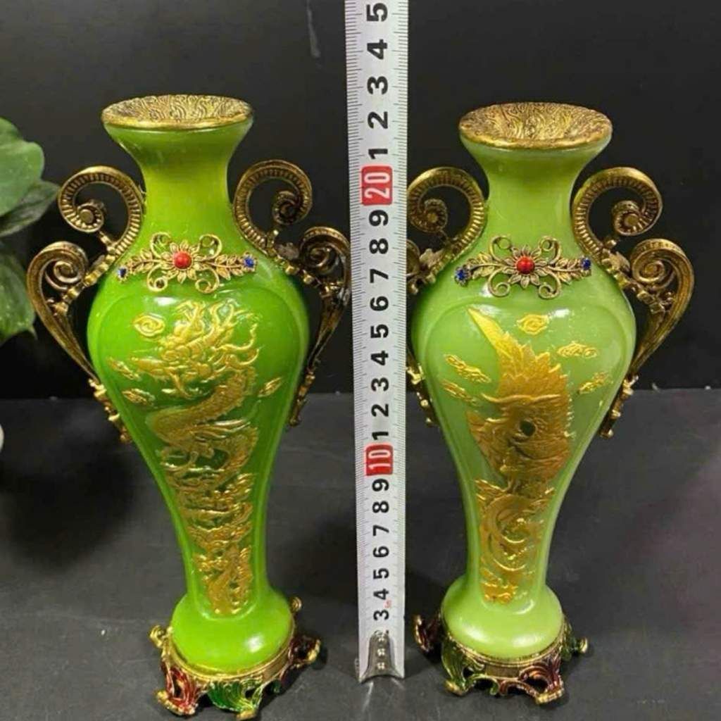  Cặp Lộc Bình Rồng Men Sứ Phong Thủy BKCECN-10331 