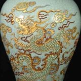  Bình Hoa Gốm Men Rạn Vẽ Vàng 24K  BKCECN-10338 