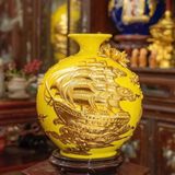  Bình Gốm Dát Vàng Thuận Buồm Xuôi Gió BKCECN-10349 