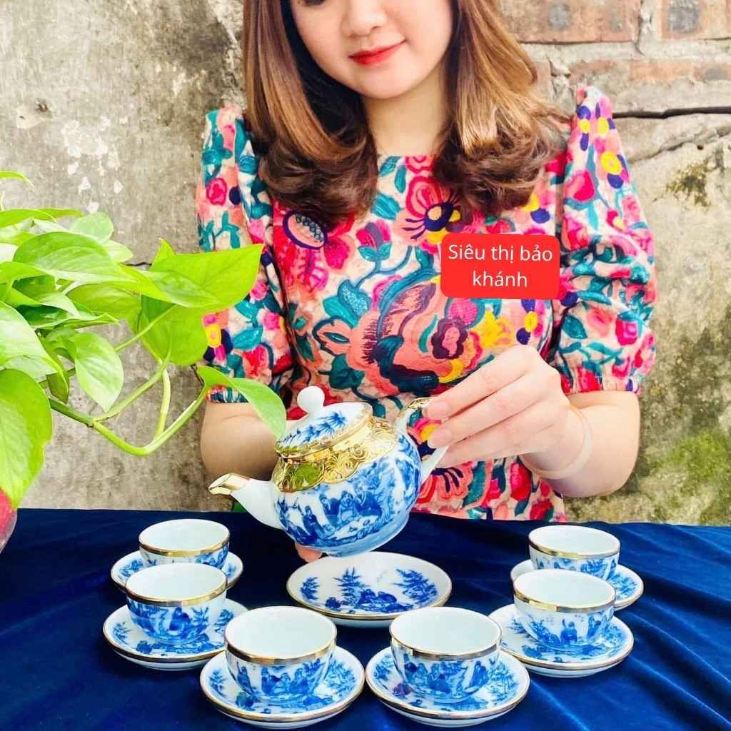  Bộ Ấm Chén Bọc Đồng Trúc Lâm Thất Hiền BKCEVN-10350 