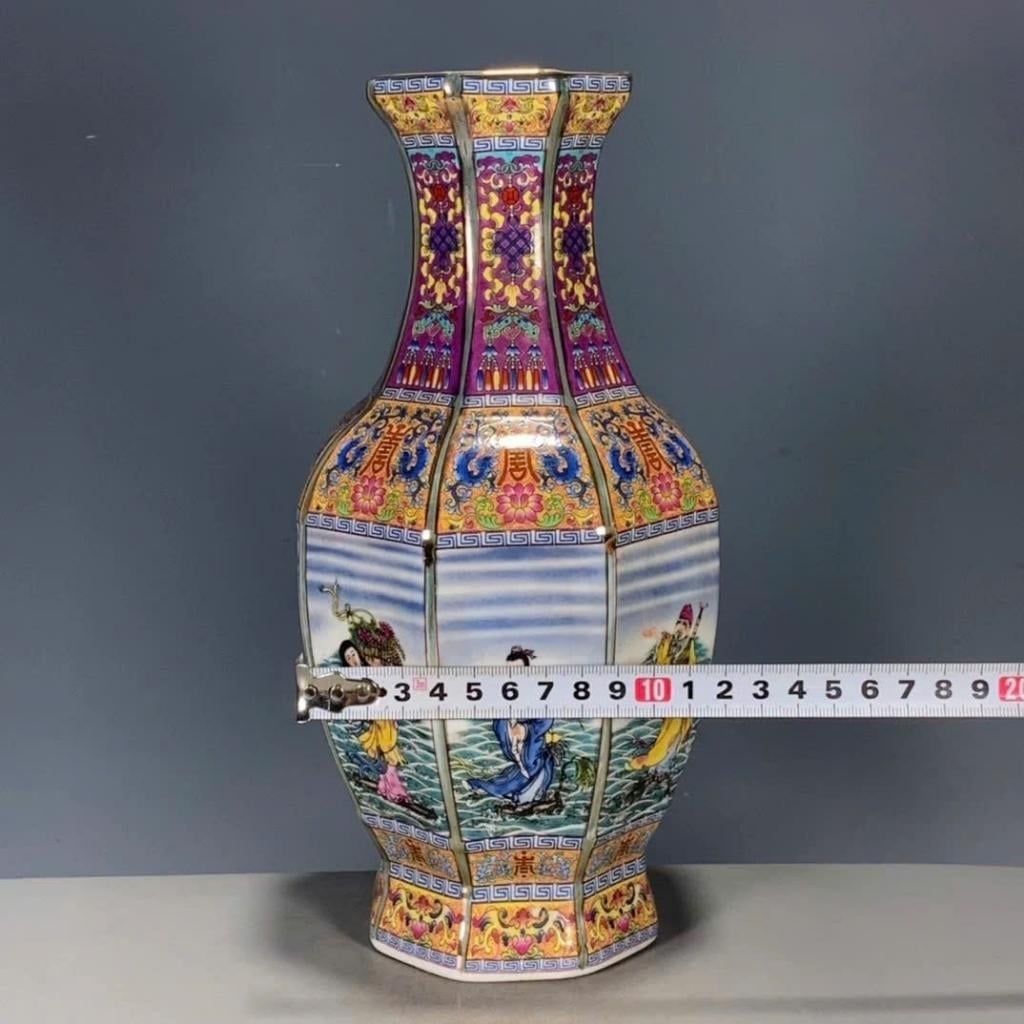  Bình Gốm Pháp Lang Thái Bát Tiên Quá Hải Sưu Tầm BKCECN-10355 