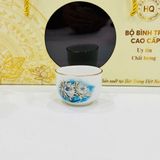  Bộ Ấm Chén Bát Tràng Men Trắng Vẽ Hoa Sen Viền Vàng BKCECN-10359 