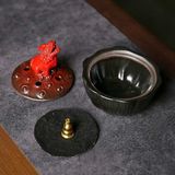  Lư Trầm Sưu Tầm Bằng Gốm Nghê Đỏ Cao Cấp BKCECN-10360 