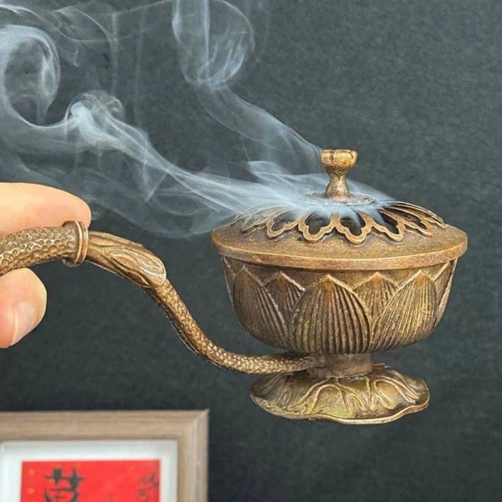  Xông Trầm Lư Đồng Hoa Sen Cao Cấp  BKMECN-9822 