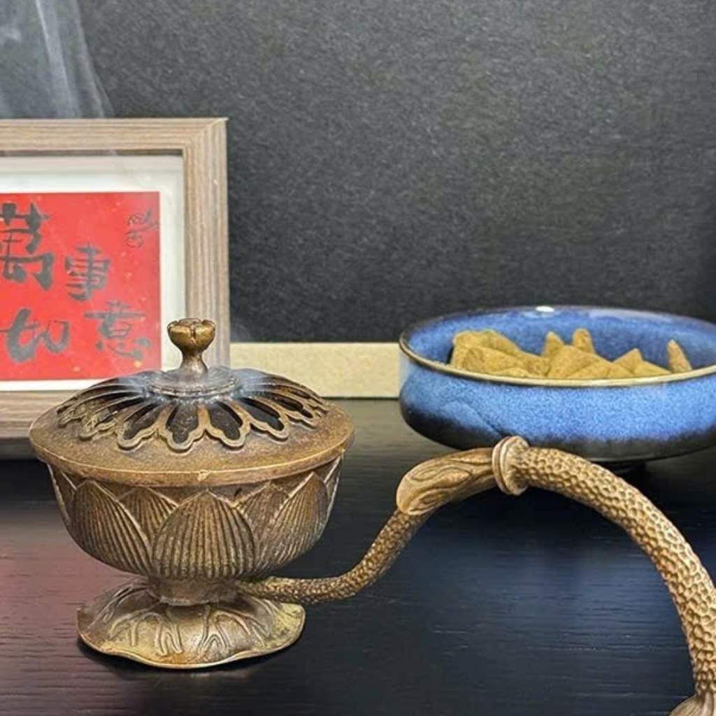  Xông Trầm Lư Đồng Hoa Sen Cao Cấp  BKMECN-9822 