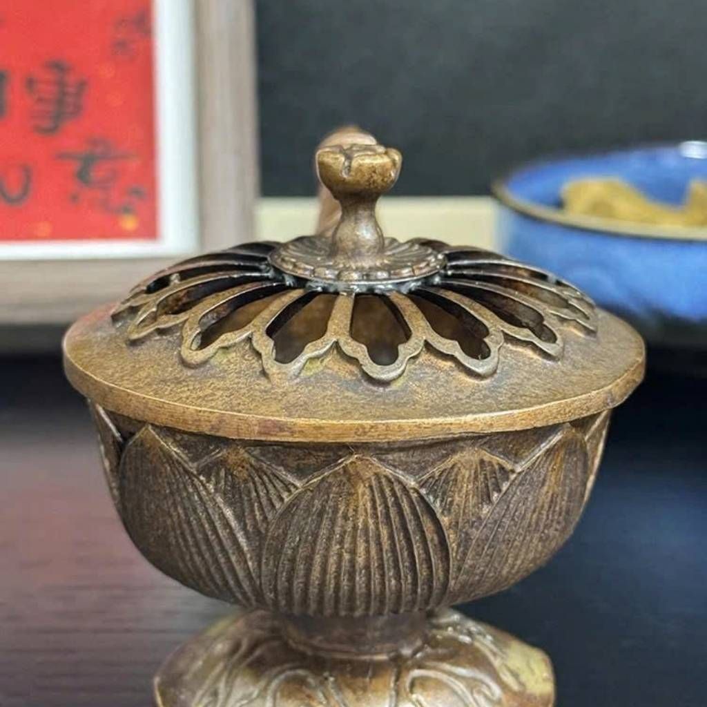  Xông Trầm Lư Đồng Hoa Sen Cao Cấp  BKMECN-9822 