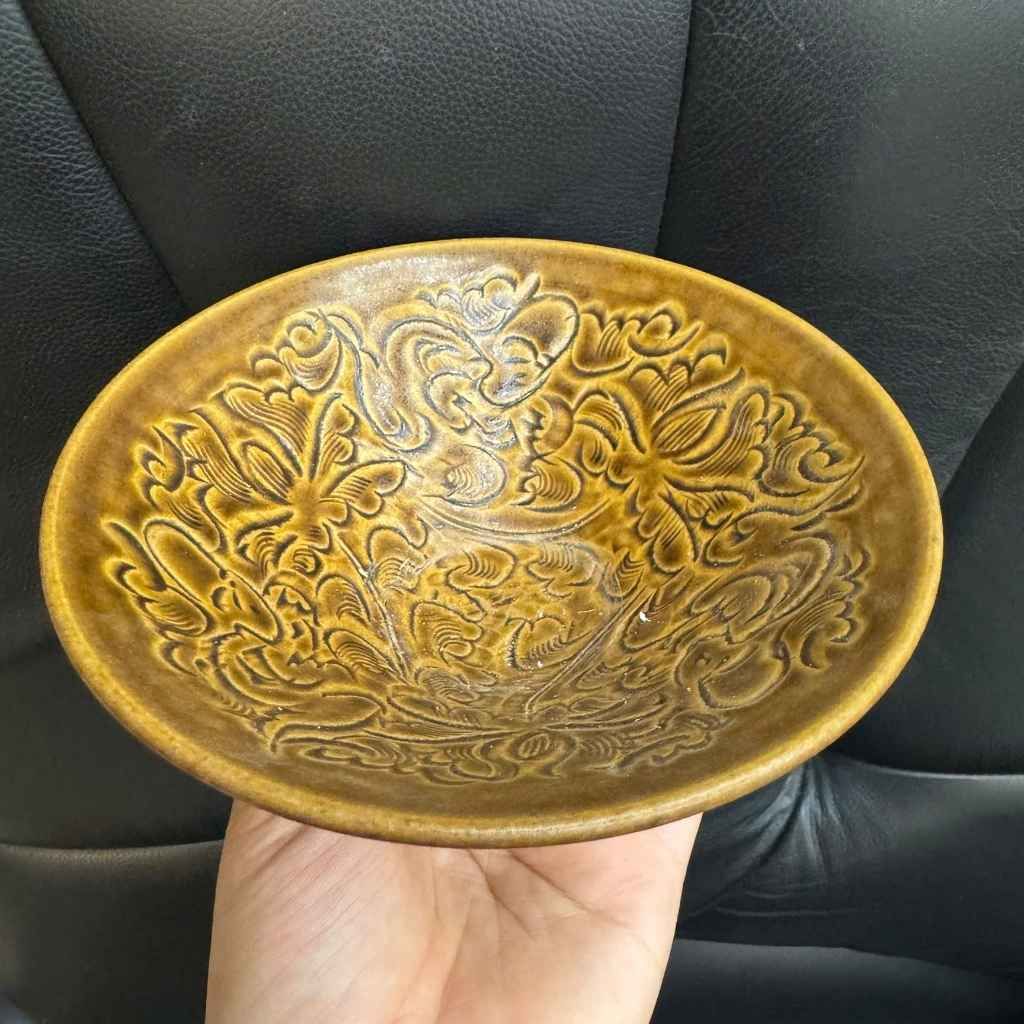  Bát Gốm Sưu Tầm Men Nâu Hoa Văn Chạm Nổi Cao Cấp BKCECN-10364 