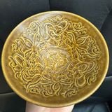  Bát Gốm Sưu Tầm Men Nâu Hoa Văn Chạm Nổi Cao Cấp BKCECN-10364 