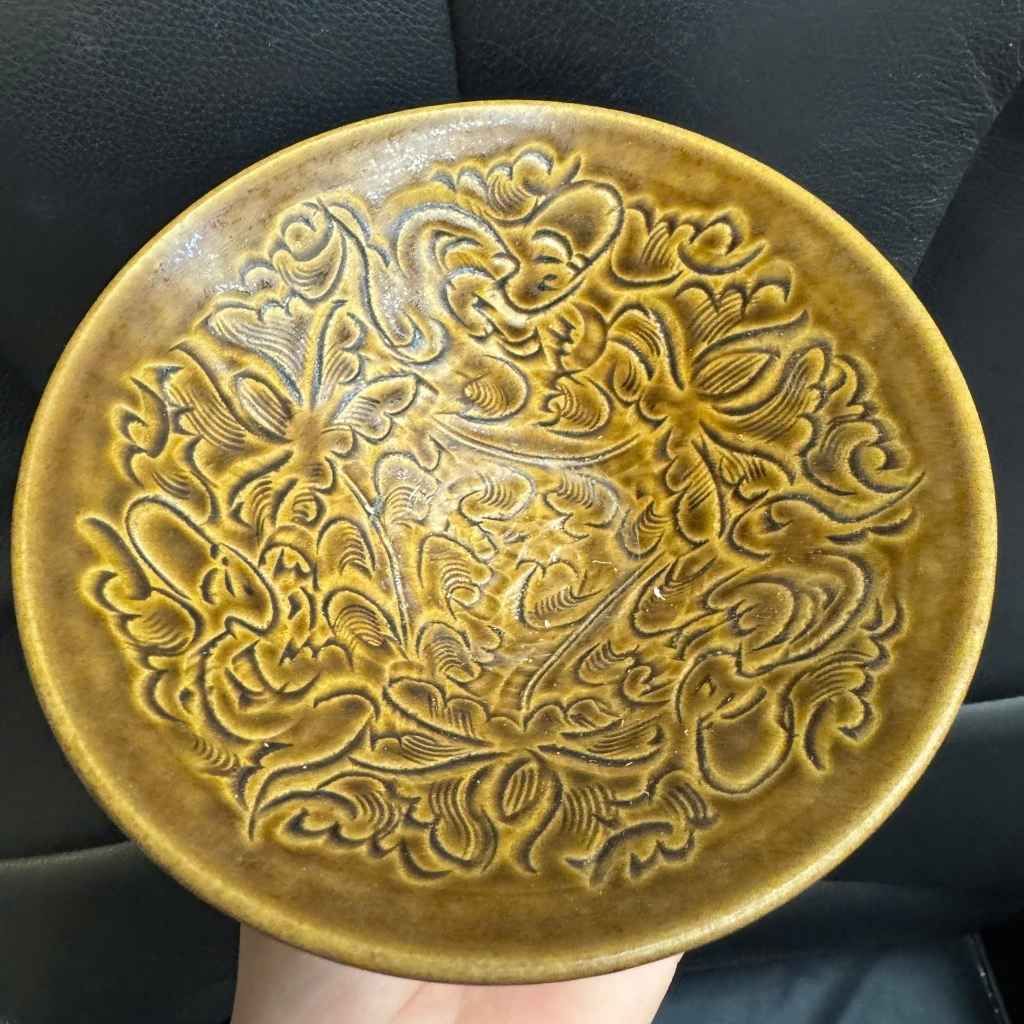  Bát Gốm Sưu Tầm Men Nâu Hoa Văn Chạm Nổi Cao Cấp BKCECN-10364 