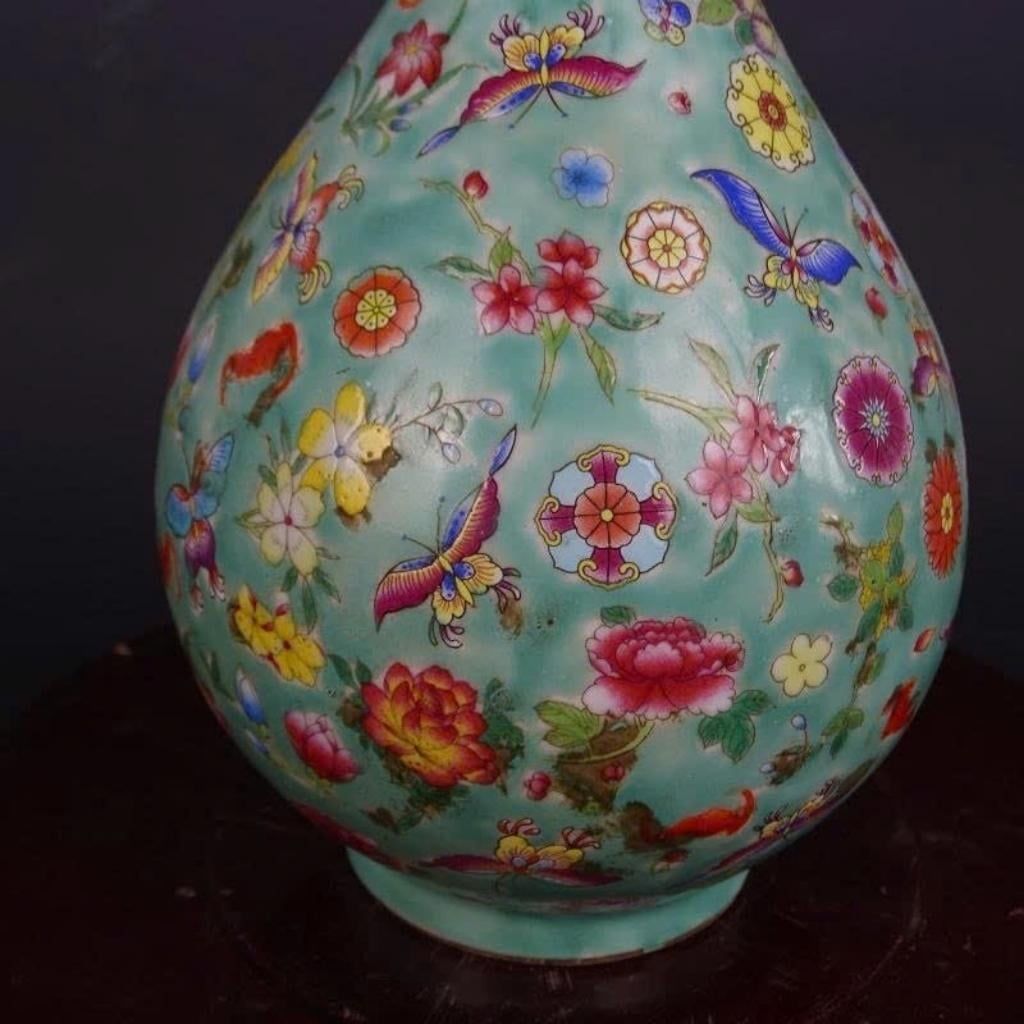  Bình Thưởng Sưu Tầm Men Xanh Hoa Văn Bướm  BKCECN-10370 