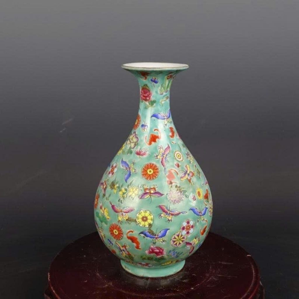  Bình Thưởng Sưu Tầm Men Xanh Hoa Văn Bướm  BKCECN-10370 