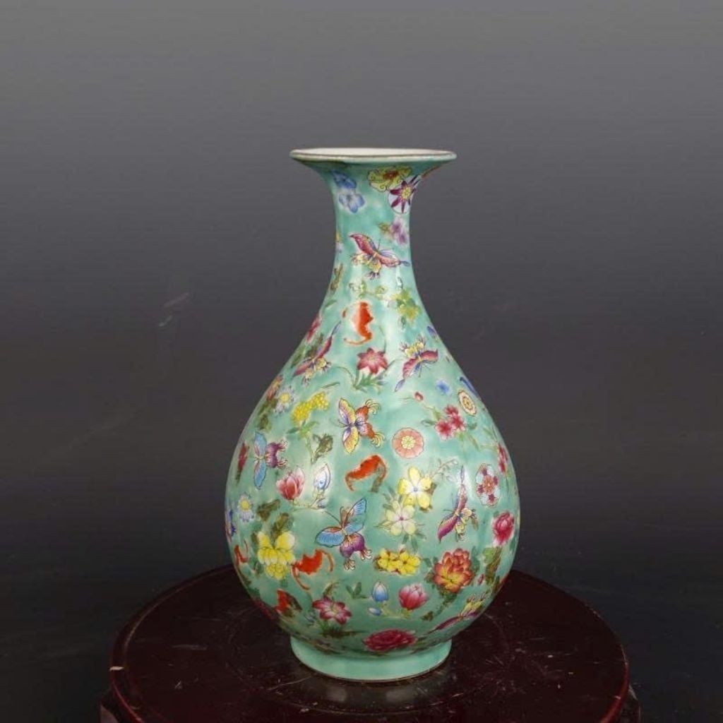  Bình Thưởng Sưu Tầm Men Xanh Hoa Văn Bướm  BKCECN-10370 