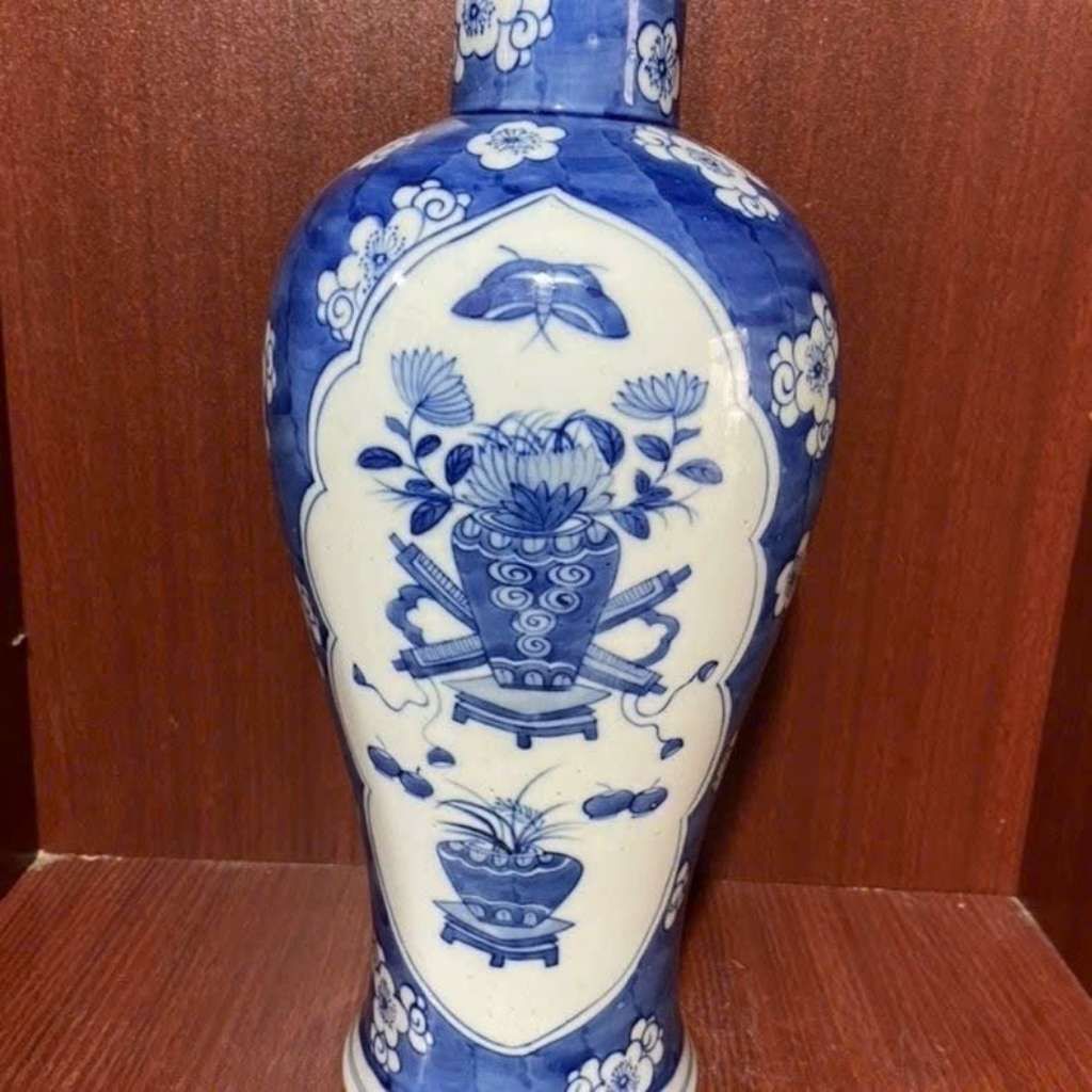  Bình Sưu Tầm Men Xanh Thanh Hoa Bát Tràng Cao 32cm BKCECN-10373 