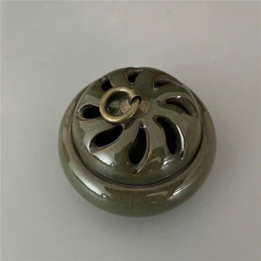  Lư Trầm Sưu Tầm Men Xanh Lá Hoa Sen Cao Cấp BKCECN-10385 
