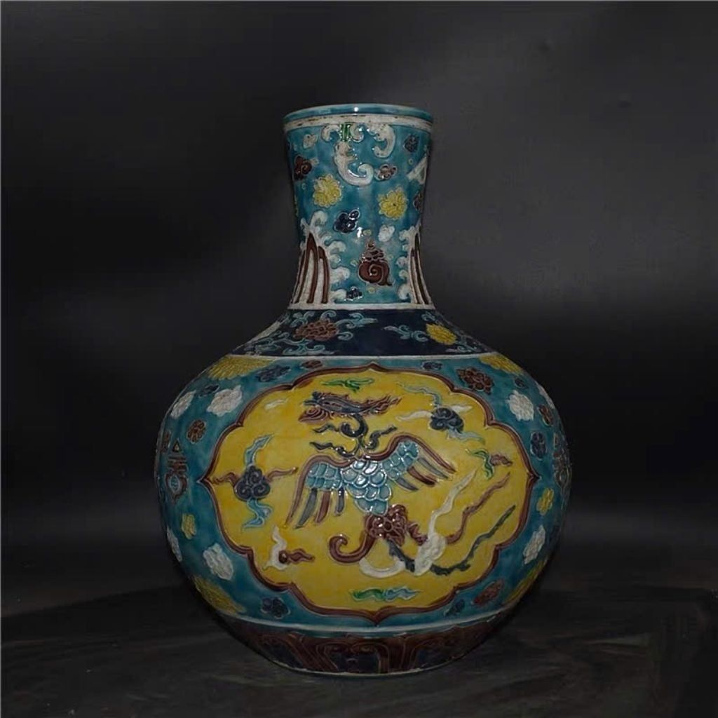  Bình Thưởng Rồng Phượng Men Xanh Sưu Tầm  BKCECN-10400 