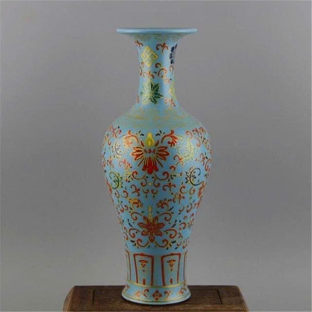  Bình Sưu Tầm Men Xanh Ngọc Vẽ Hoa Văn BKCECN-10403 