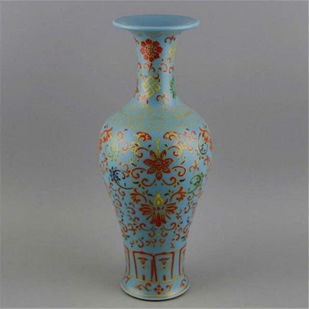  Bình Sưu Tầm Men Xanh Ngọc Vẽ Hoa Văn BKCECN-10403 